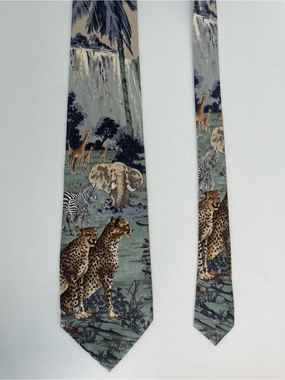 Vintage Ralph Lauren Safari Animal Silk Tie 90s Jungle Print